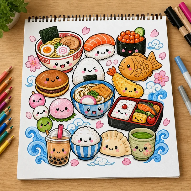 Cute Japanese kawaii doodles