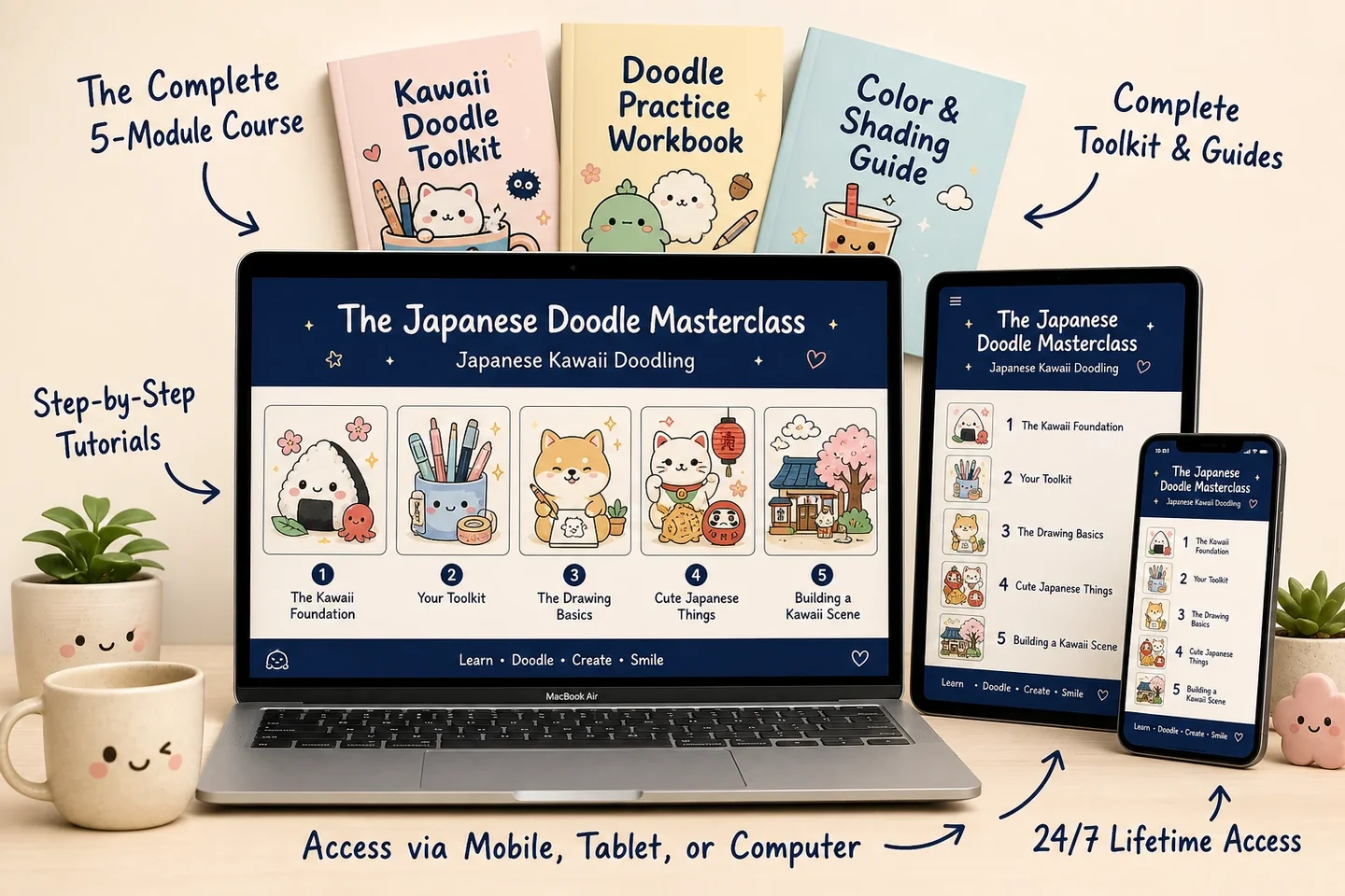Everything included in the Japanese Doodle Masterclass